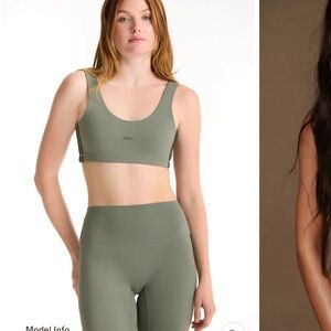 SET Active Scoop Neck Sports Bra and Leggigngs in Olive